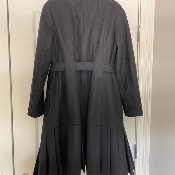 CALVIN KLEIN Double Breasted Pleated Wool Pea Coat - Picture 9 of 11